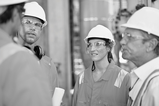 Group of construction workers