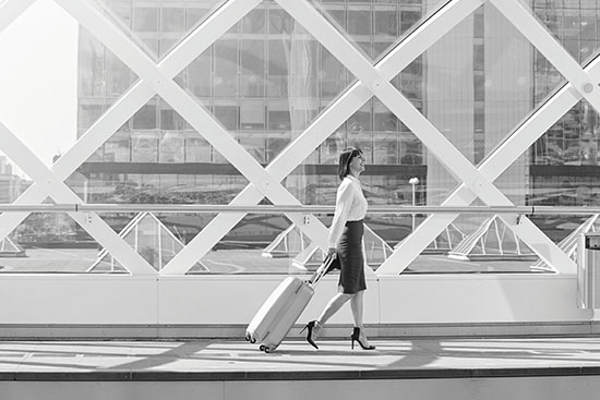 business woman at the airport