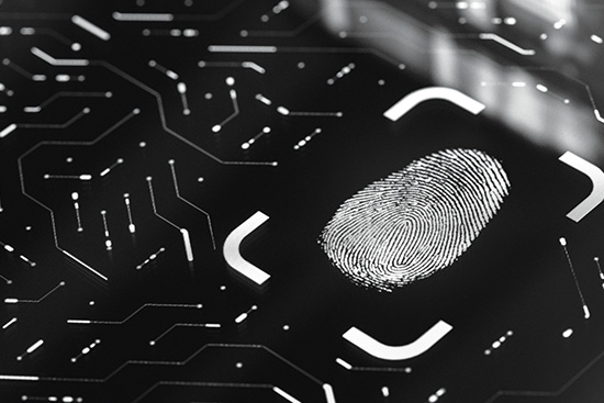 fingerprint on a digital screen
