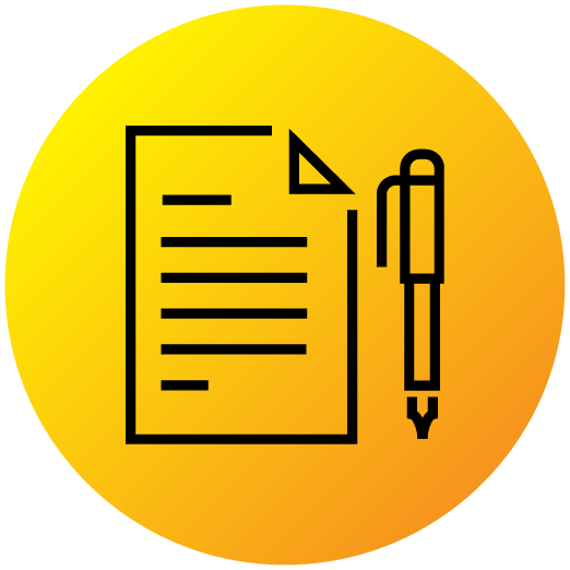 Icon of a contract and pen