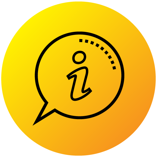 Information icon inside a speech bubble