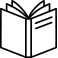 black thin icon of an open book
